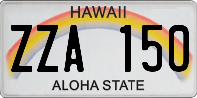 HI license plate ZZA150