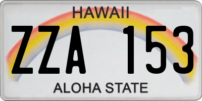 HI license plate ZZA153