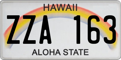 HI license plate ZZA163