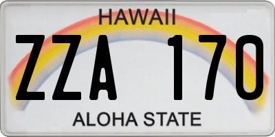 HI license plate ZZA170
