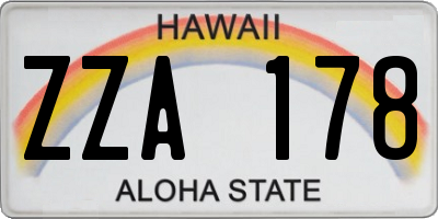 HI license plate ZZA178