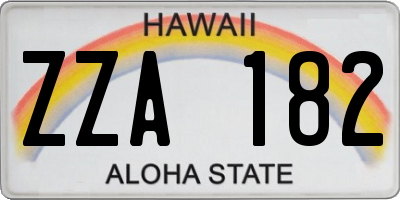 HI license plate ZZA182