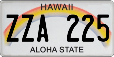HI license plate ZZA225