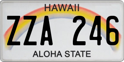 HI license plate ZZA246