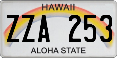 HI license plate ZZA253