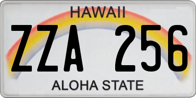 HI license plate ZZA256