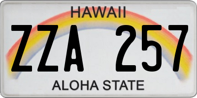 HI license plate ZZA257