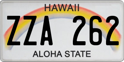 HI license plate ZZA262