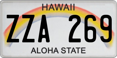 HI license plate ZZA269