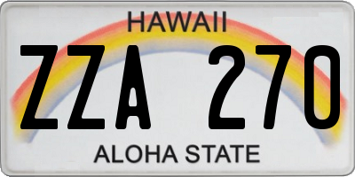 HI license plate ZZA270