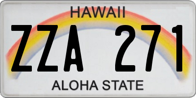 HI license plate ZZA271