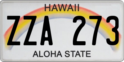 HI license plate ZZA273