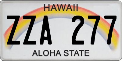 HI license plate ZZA277