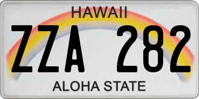 HI license plate ZZA282