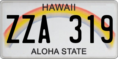 HI license plate ZZA319