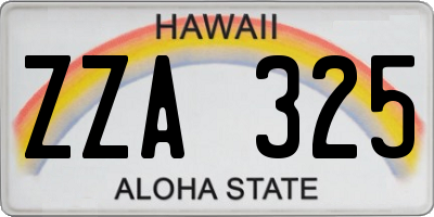 HI license plate ZZA325