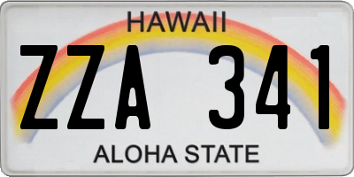 HI license plate ZZA341