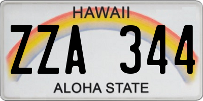 HI license plate ZZA344