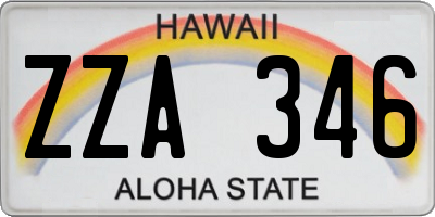 HI license plate ZZA346