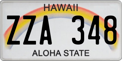 HI license plate ZZA348
