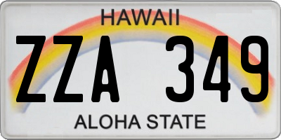 HI license plate ZZA349
