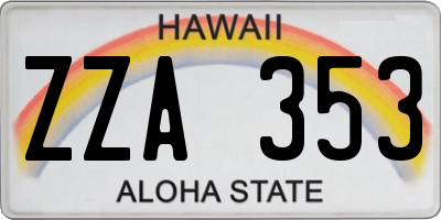 HI license plate ZZA353