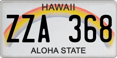 HI license plate ZZA368