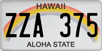 HI license plate ZZA375