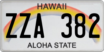 HI license plate ZZA382
