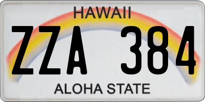HI license plate ZZA384