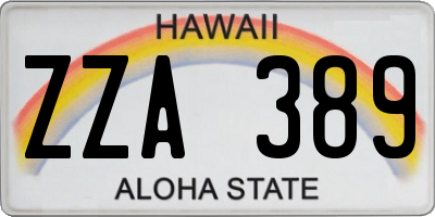 HI license plate ZZA389