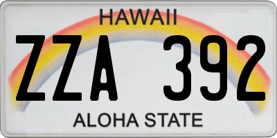 HI license plate ZZA392