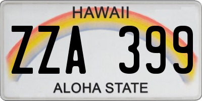 HI license plate ZZA399