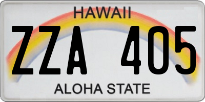 HI license plate ZZA405