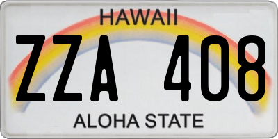 HI license plate ZZA408