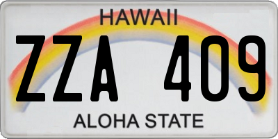HI license plate ZZA409