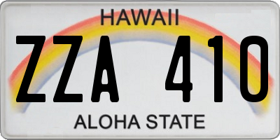HI license plate ZZA410