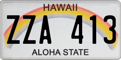 HI license plate ZZA413