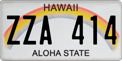 HI license plate ZZA414