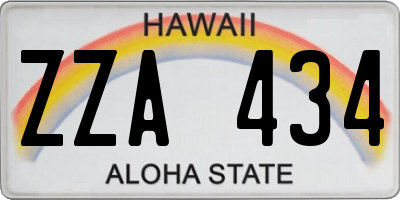 HI license plate ZZA434