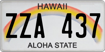 HI license plate ZZA437
