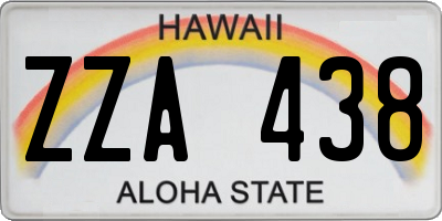 HI license plate ZZA438