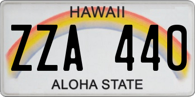 HI license plate ZZA440