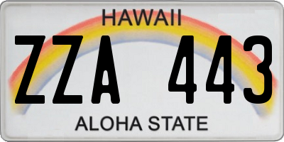 HI license plate ZZA443