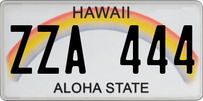 HI license plate ZZA444