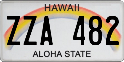 HI license plate ZZA482