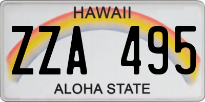 HI license plate ZZA495