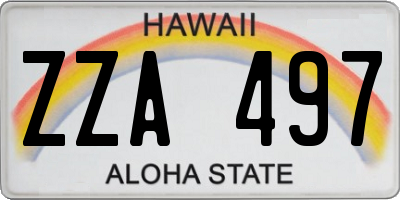 HI license plate ZZA497