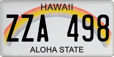 HI license plate ZZA498