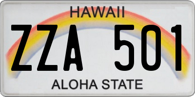 HI license plate ZZA501
